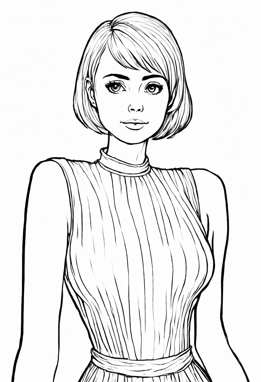 Exemplo do estilo Coloring Book LineArt
